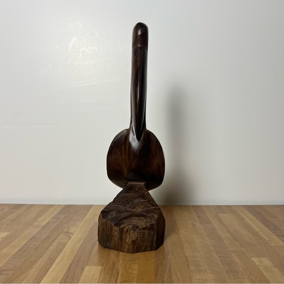 Mid Century Modern Hand Carved Wood Pelican Bird Figurine 11 Inch Height - Picture 4 of 6